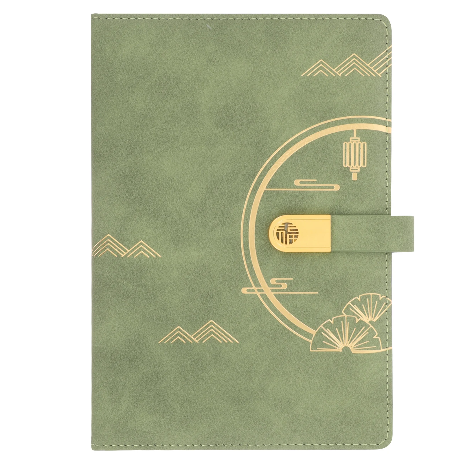 

A5 Business Notebook Green Chinese Buckle Portable Daily Planner for Students Teachers Bosses Schedule Recording Notepads