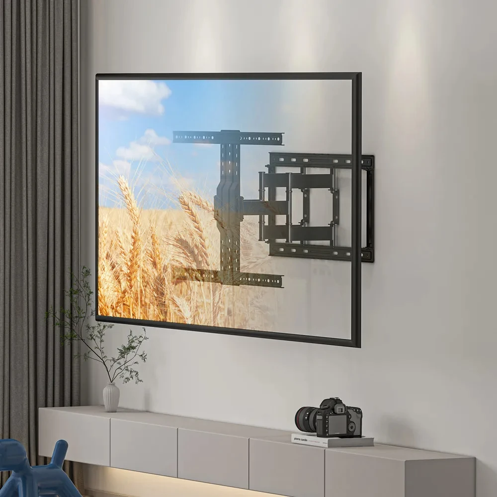 Full Motion TV Wall Mount for 40-85 inch TVs, TV Bracket with Dual Articulating Arms, Tilt, Swivel, Extension, Max VESA 600x400