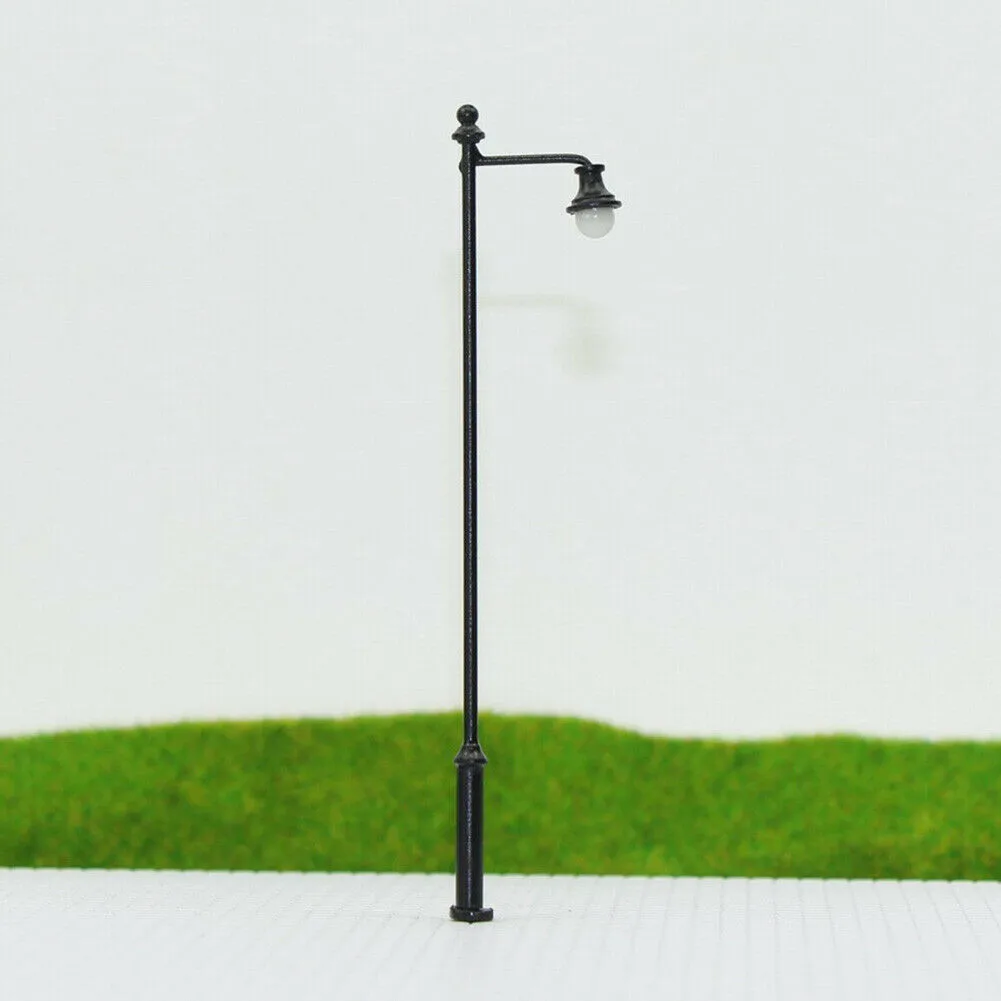 5pc Model Railway Light 1:87 Lamp Post Street Lights HO OO Scale LEDs 3.54in Warm White Scale Lamps Single Head Lams Model