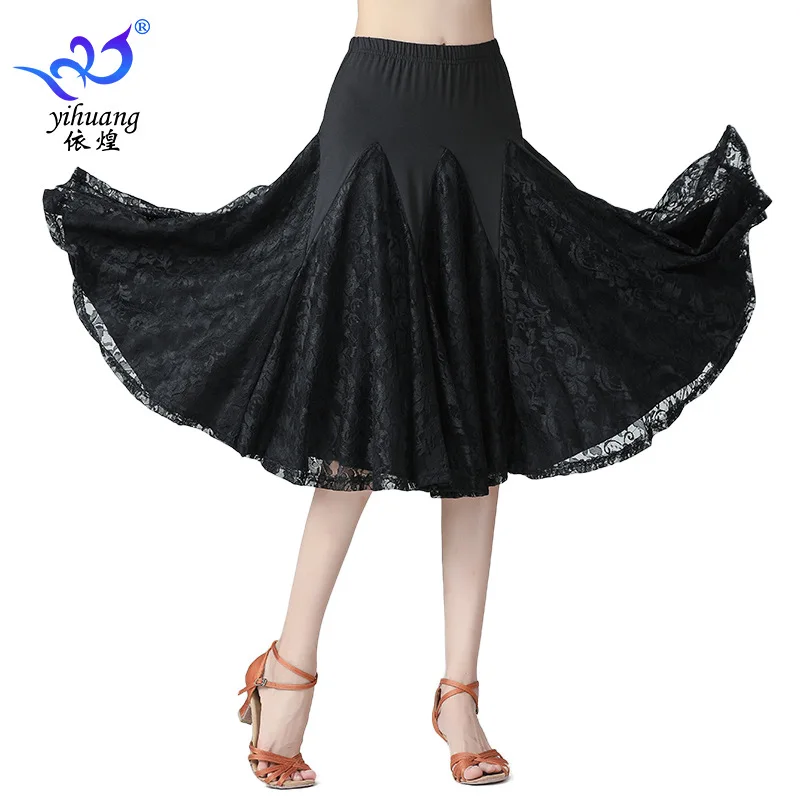 Stage Performance Dress Lace Skirt Dance Dress Half Skirt Ballroom Dance Practice Dress Performance Dance Dress Latin Dance