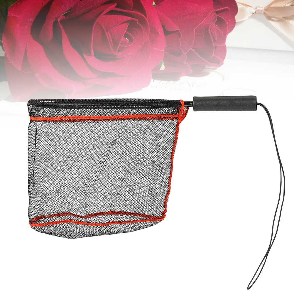 شبكة صيد مدمجة باللون الأسود لحوض السمك وخزان الأسماك والروبيان وصيد السمك وسهل الإصدار وخفيف الوزن وتصميم مقبض قوي #4