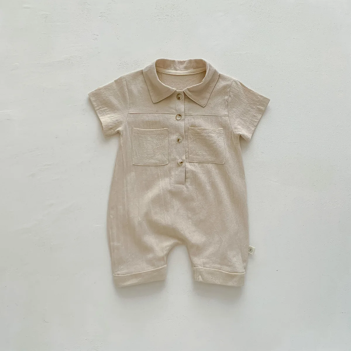 New In Summer Handsome Boys Short Sleeve Solid Color Outwear Infant Newborn Cotton Jumpsuits Toddler Kids Baby Romper