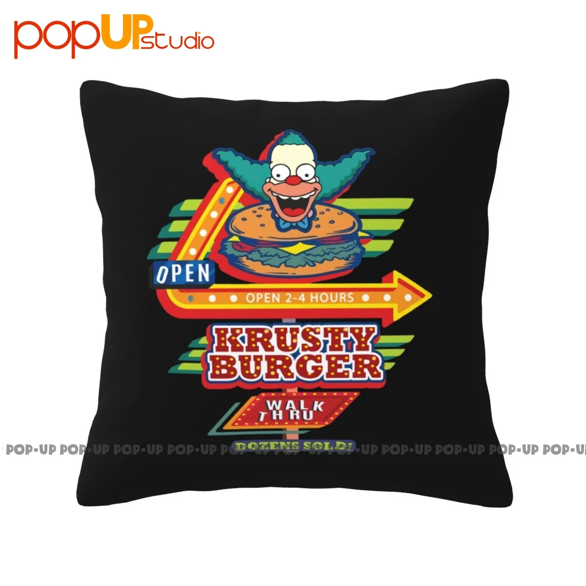 Print Krusty Burgers Restaurant Sign P-232 Pillowcase Throw Pillow Cover Bedding Decoration Comfortable