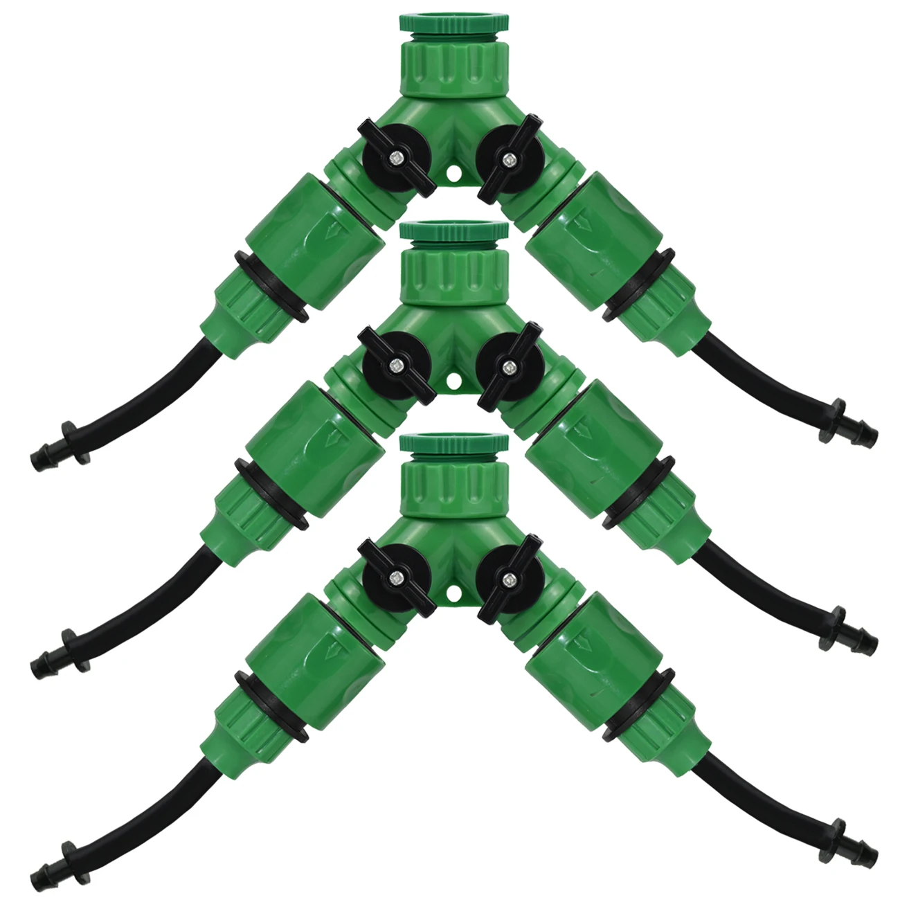 Tap Adapter for 3/5mm Hose Garden Irrigation Water Splitter 1-Way 2-Way 4-Way Quick Connectors Barb 1/8'' Tubing Fittings