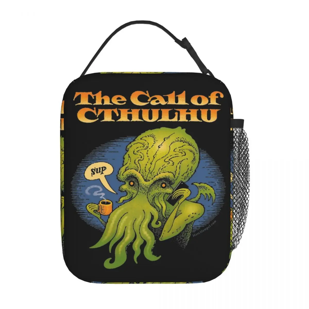 Insulated Lunch Bags Green Octopus The Call Of Cthulhu Merch Food Box Fashion Thermal Cooler Lunch Box For Office