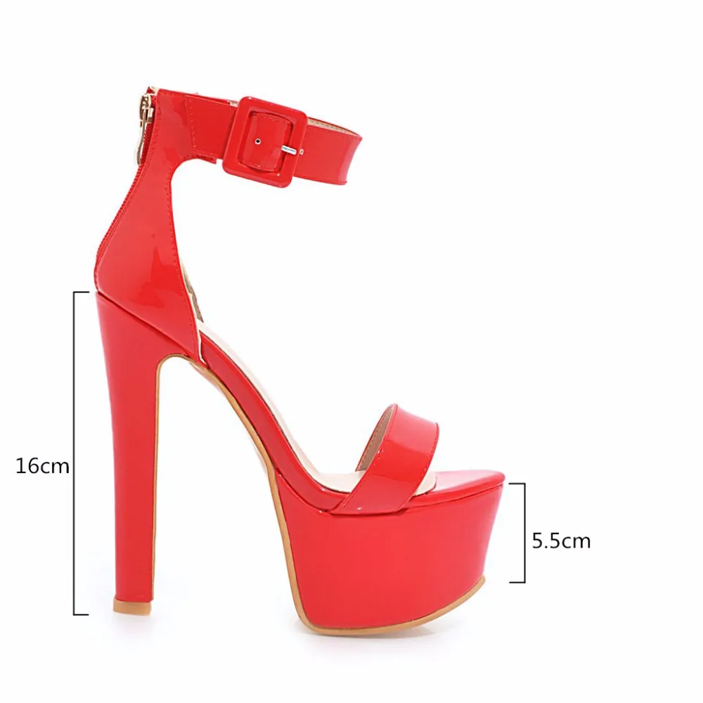Sexy Summer Women Sandals Platform 16cm Extreme High Heels Flip Flops Ankle Strap Strip Wedding Dance Shoes Ladies Large Size 45