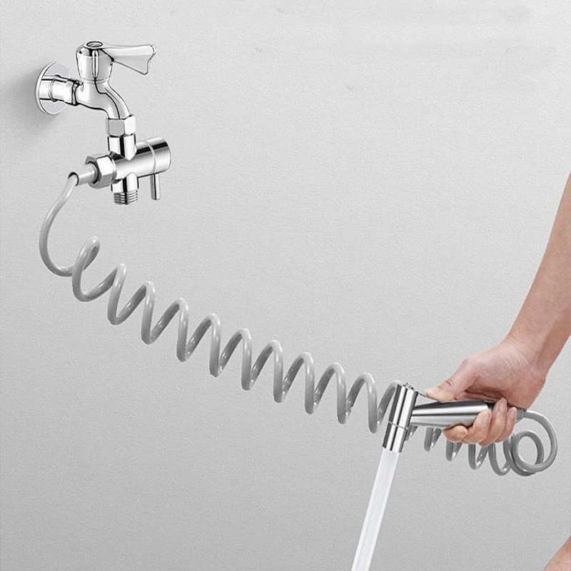 Handheld Toilet Bidet Sprayer Gun Holder Self Cleaning Wash Bidet Faucet Spray 3 Way Valve Bathroom Shower Head Hose