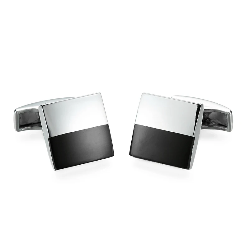 Men's French shirt cufflinks made of copper material square minimalist design fashionable clothing accessories