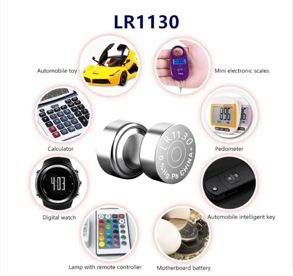 Pile bouton AG10 pour montre, jouet, télécommande, calculatrice, LR1130, 1.55V, 389A, 189, 389, SR54, LR54, L1131, 24.com