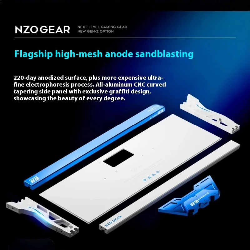 Nzo storm68 teclado magnético 220 malha alumínio anodizado com fio rt0.005mm 8khz taxa de pesquisa 0.08ms atraso teclado para jogos presentes para pc