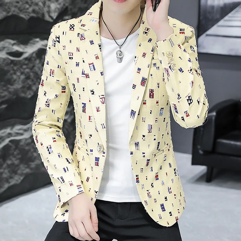 2024 Autumn Suit Men\'s Youth Slim Fashion Handsome Trend with Korean Version of A Small Suit Formal Single West Coat  M-4XL