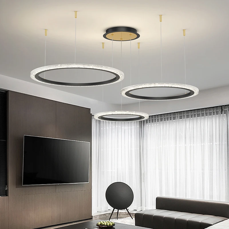 Candelabro de techo con anillo Circular, iluminación Led moderna para comedor, sala de estar y dormitorio, iluminación interior para el hogar, decoración