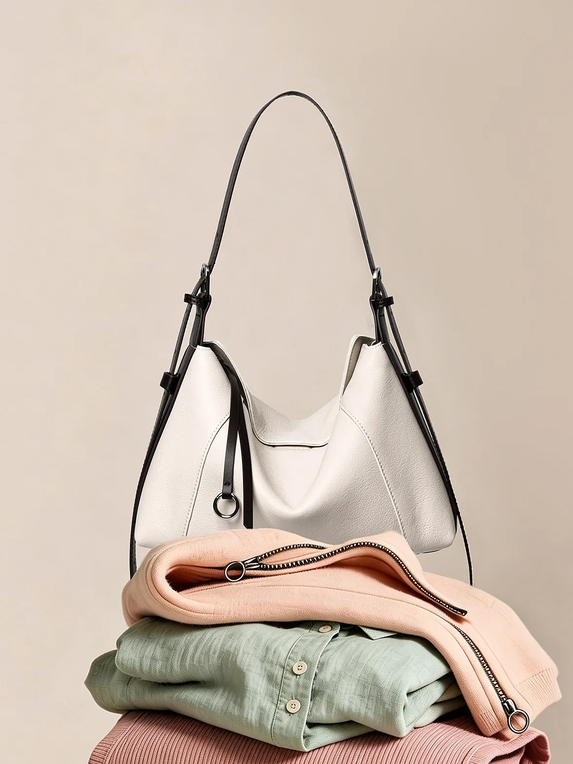 

2026 Spring Summer New Genuine Leather Women's Bag Korean Niche Design Handbag Shoulder Underarm Bag
