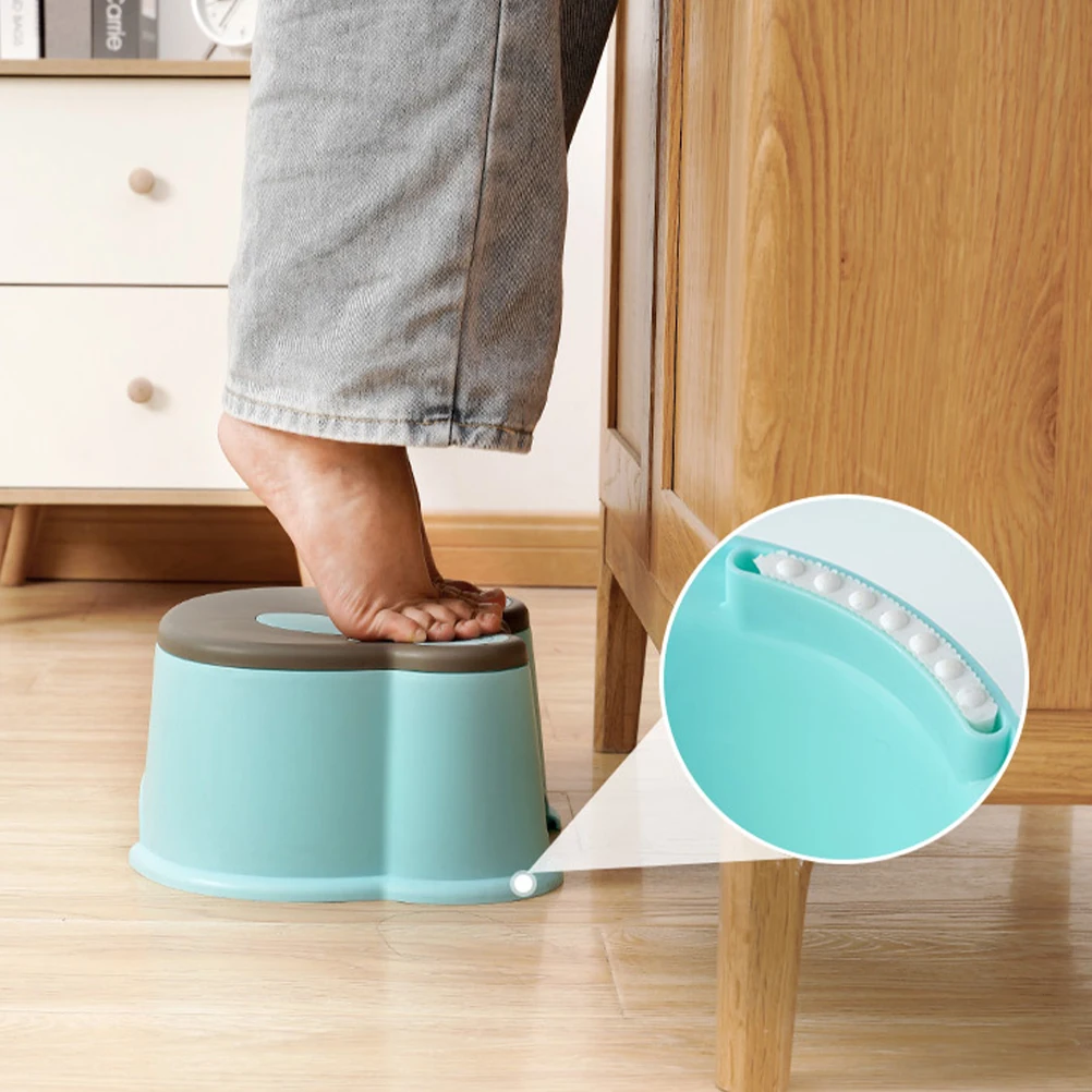 

Cartoon Children Stool Plastic Small Seat Non-Slip Design for Washing Foot Bathroom Step Stool Kids Multifunctional Home Use