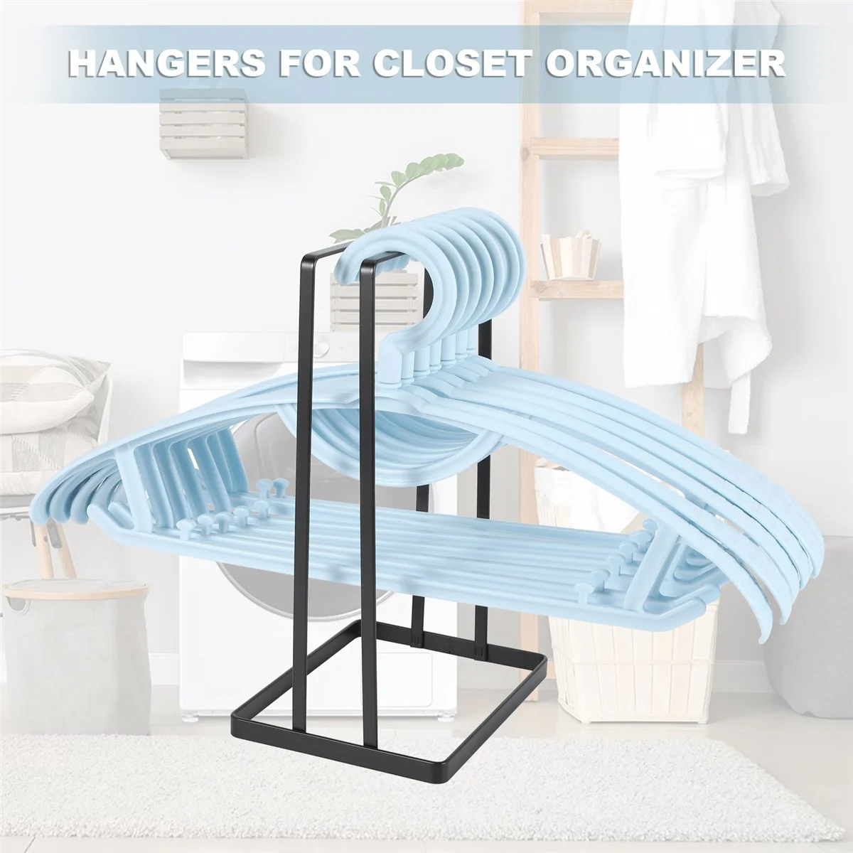 Hanger Storage Organizer, Hanger Stacker Rack for Laundry Closet, Hanger Caddy Stand for Adult or Child Clothes Hangers