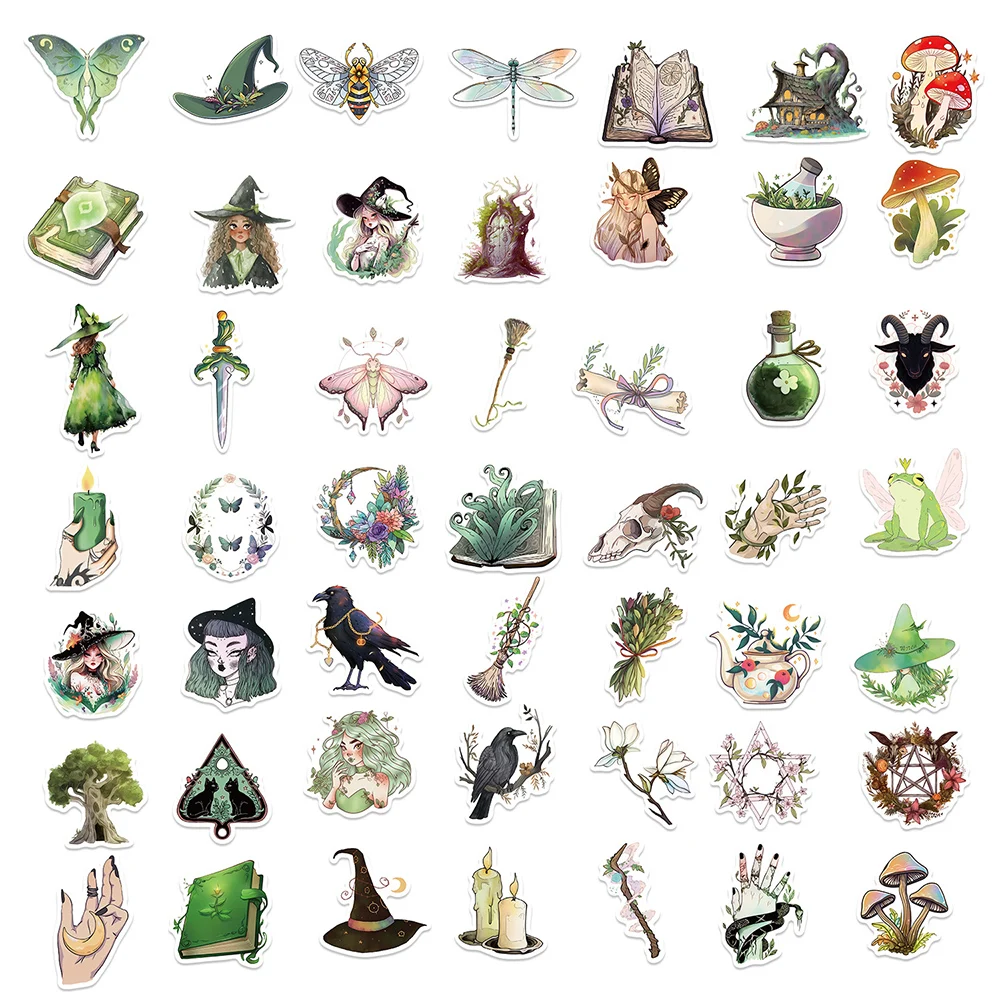 10/30/50PCS Kawaii Forest Witch Decoration Scrapbooking PVC Sticker Aesthetic Korean Stationery School Supplies for Kids image 2