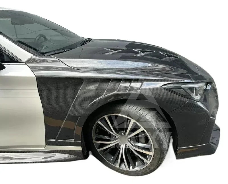 

EPA Style High Quality Carbon Fiber Front Vented Fender with 100% Fitment for Infiniti Q60 Retrofit/Upgrade BodyKit