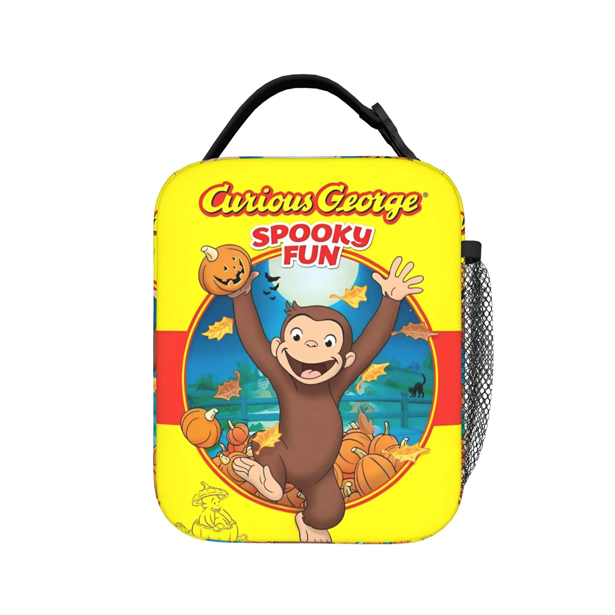 Curious George Monkey Banana Insulated Lunch Bag High Capacity Cartoon Lunch Container Thermal Bag Lunch Box Tote Bento Pouch
