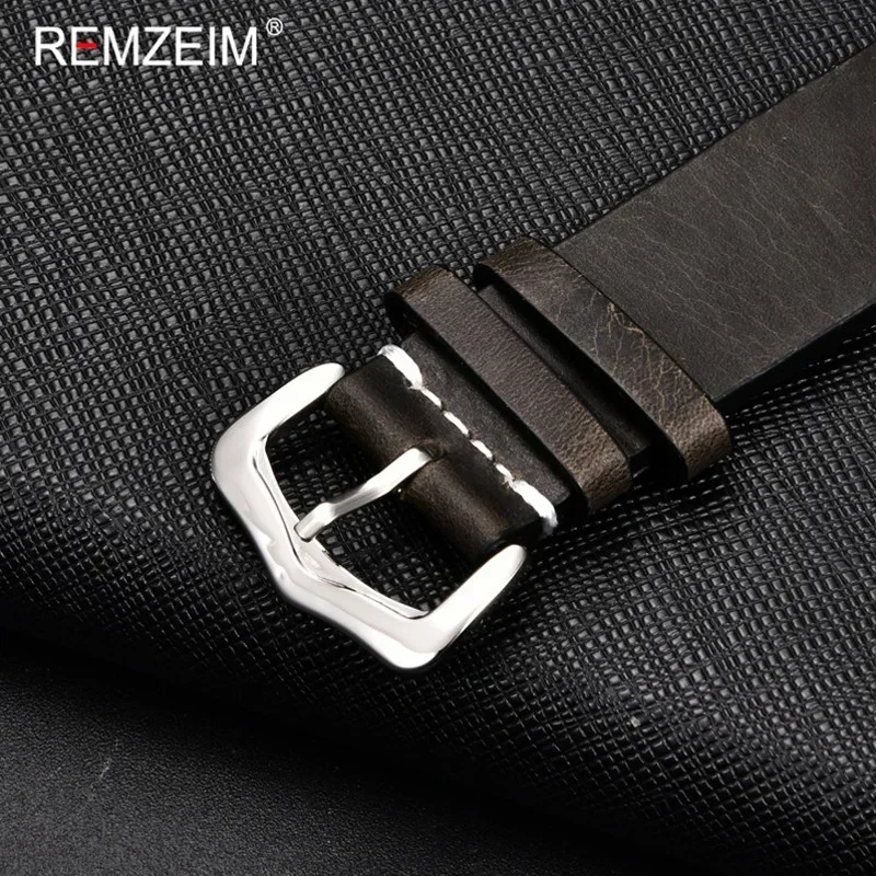 Vintage Oil Wax Leather Watch Strap 18mm 20mm 22mm 24mm Universal Leather Watchband Accessories Pin Buckle