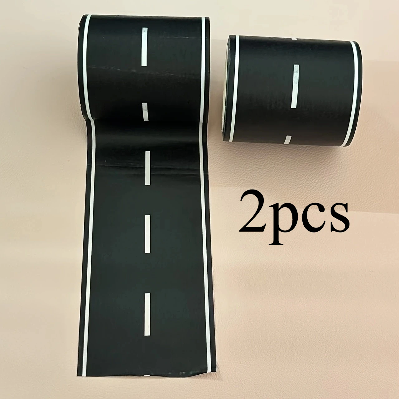 2 rolls of cartoon-style reusable road stickers and black road tape, suitable for party racing car decoration 1