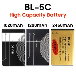 High Capacity Battery BL5C BL-5C 3.7V Lithium Phone Battery For Nokia 1100 1110 1200 1208 1280 2600 2700 3100 3110 5130 6230