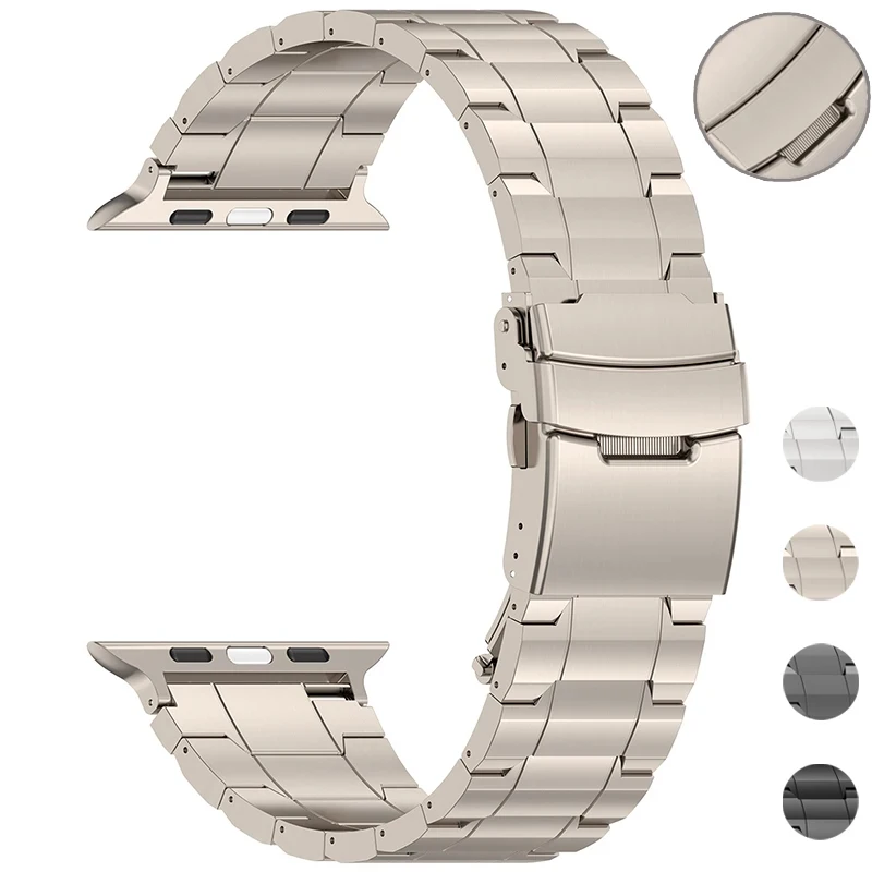

Luxury Titanium Band for Apple Watch ultra2 49mm Bracelet for series 9 8 7 6 SE 5 4 3 49 / 45 / 44 / 42 / 41 / 40 / 38mm Strap