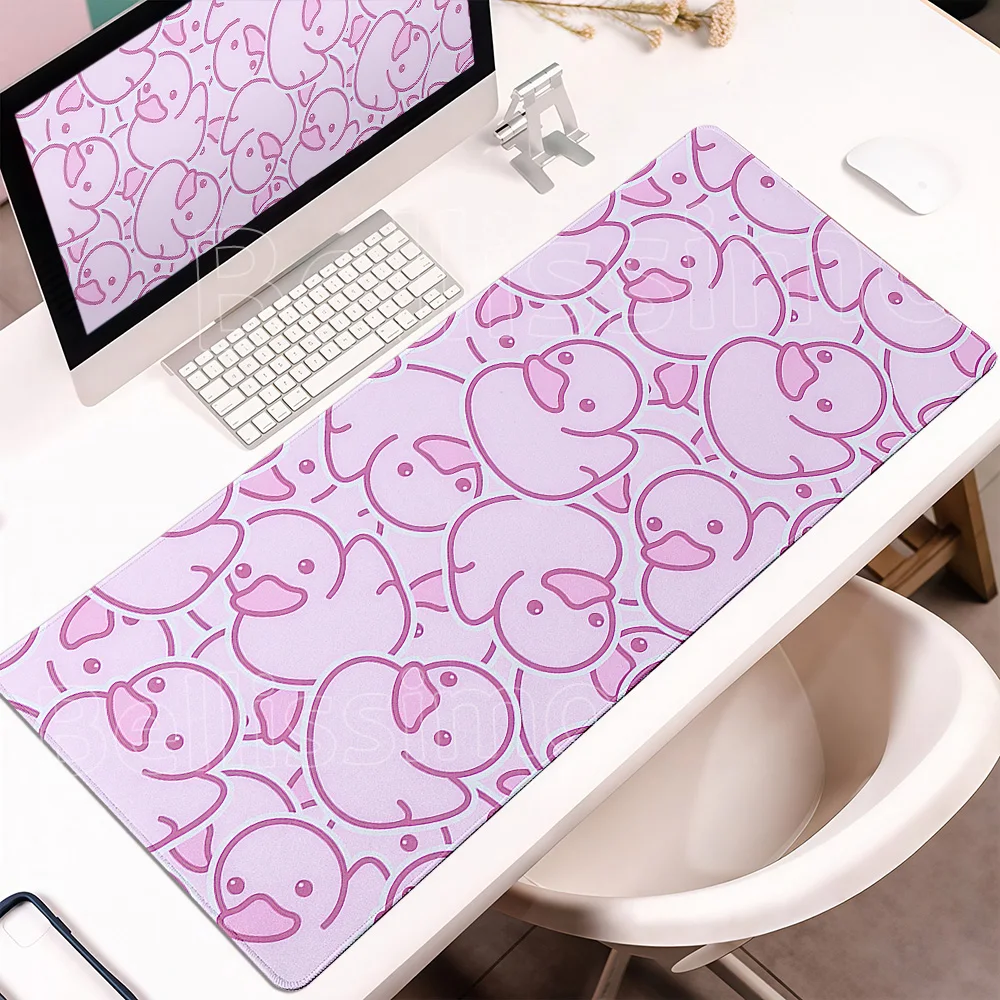 Cute Little Duck Gamer Mouse Pads Cartoon Chick Desk Pad Large Computer Mousepad Locking Edge Keyboard Rubber Office Accessories