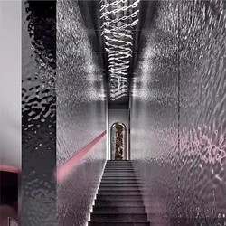 Customized 61cm water ripple stainless steel plate background wall, ceiling, metal mirror embossed plate, concave  convex wave