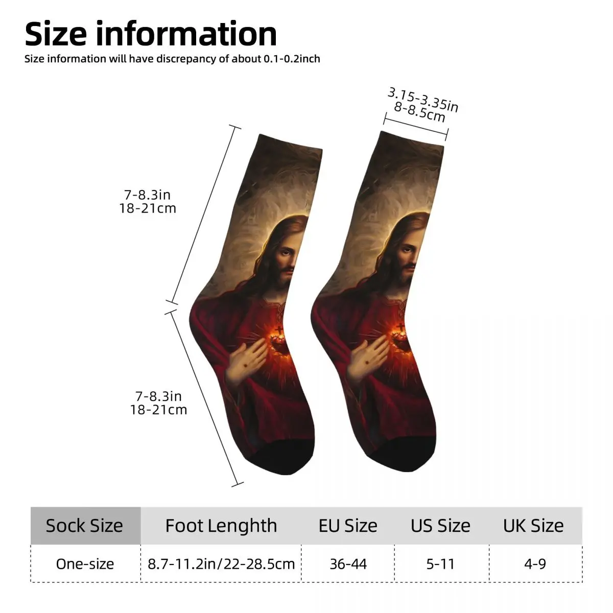 Sacred Heart Of Jesus Men Socks Cosplay Socks Personality Hip Hop Funny Sock for Women