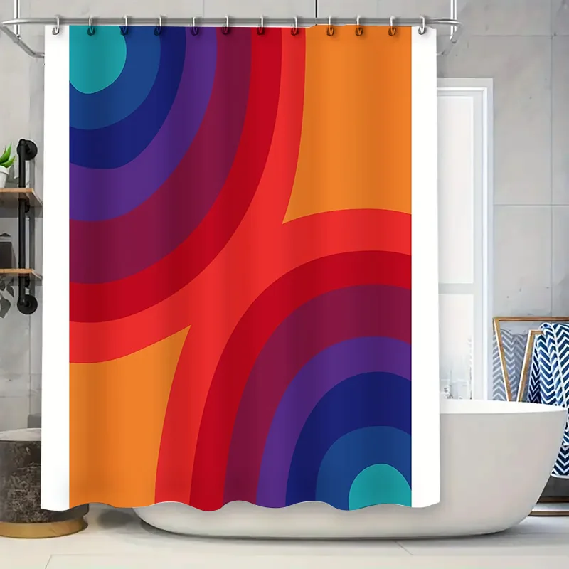 

Bathroom Shower Curtain Modern Abstract Wave Pattern Waterproof Fabric Decor Liner