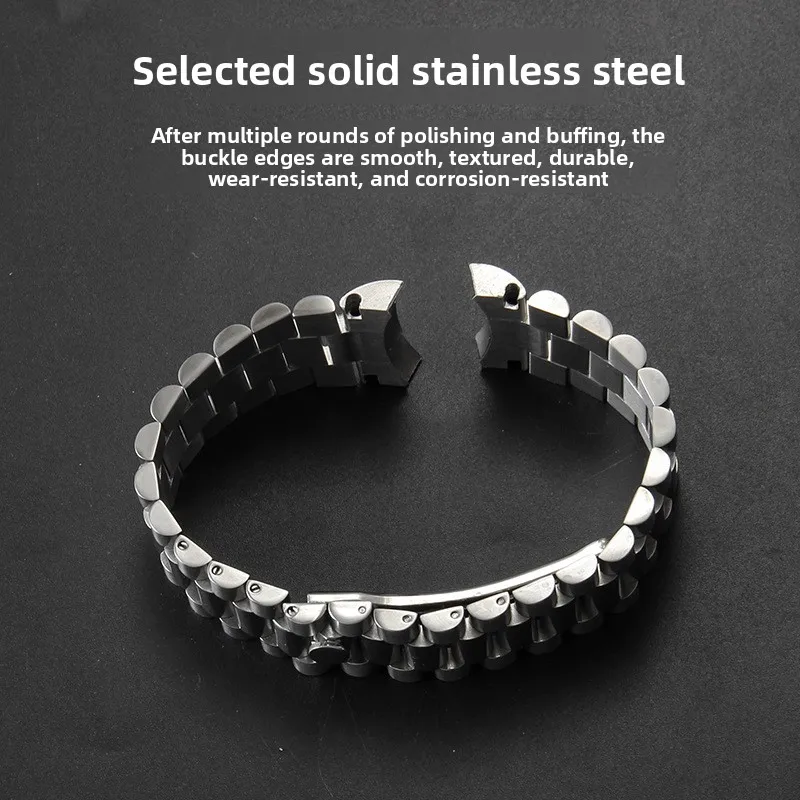 316L President Armband für Rlx Oyster Perpetual Date Just 13mm 17mm 20mm 21mm Massives Edelstahl-Uhrenarmband