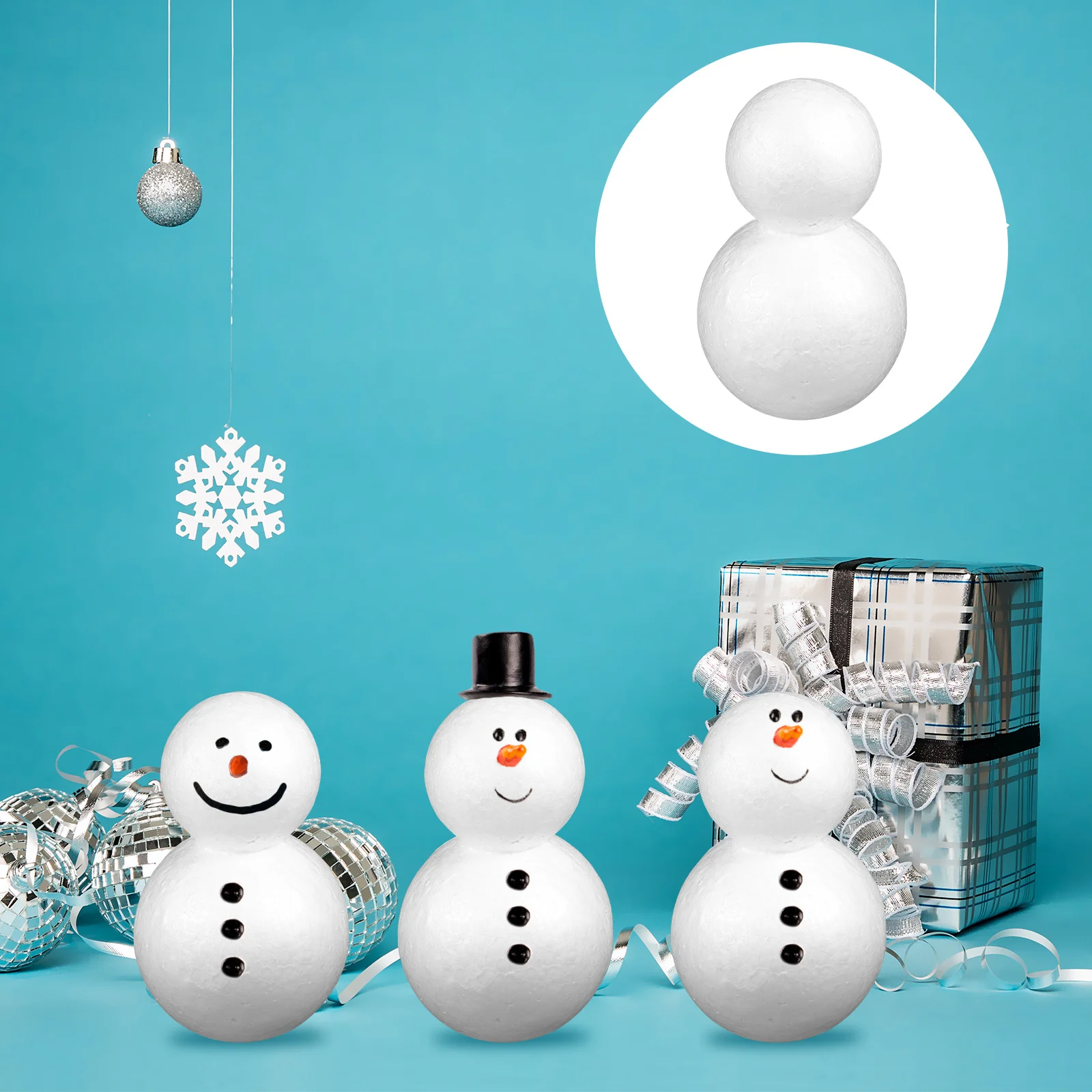 

5 Pcs Make You Own Snowman Indoor Ornaments for Christmas outside Decor Building Kit Craft