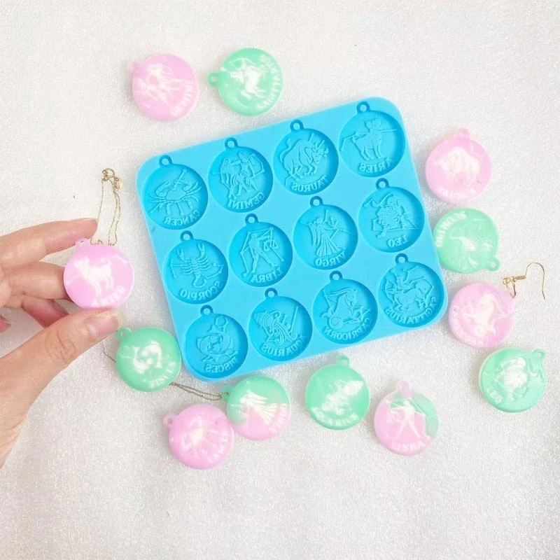 91ac decorazioni a sospensione a sospensione cristallo fai -da -te dodici costellazioni silicone stampo