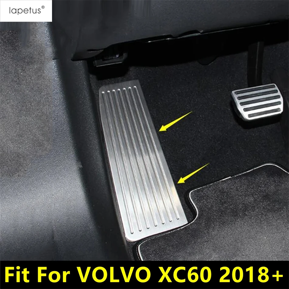 Car Left Side Rest Foot Pedals Pad Protection Cover Trim Stainless Steel Interior Decor Accessories For VOLVO XC60 2018 - 2024