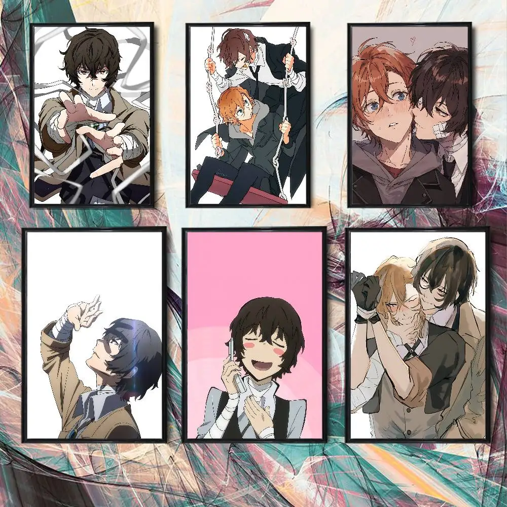 Soukoku Osamu Dazai SKK Chuuya Poster HD Art Sticky Wall Waterproof Home Living Room Bedroom Bar Aesthetic Decoration