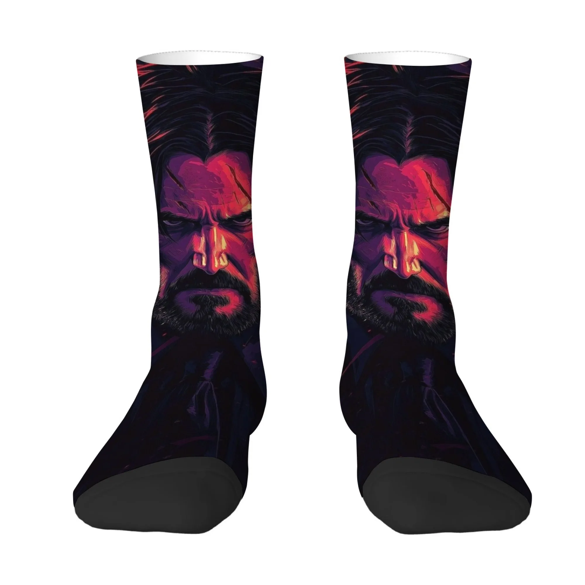 

John Wick Retro Fashion Men's Socks Novelty Funny Compression Socks Harajuku Style Crazy Party Gifts Street Hip-Hop Happy Socks