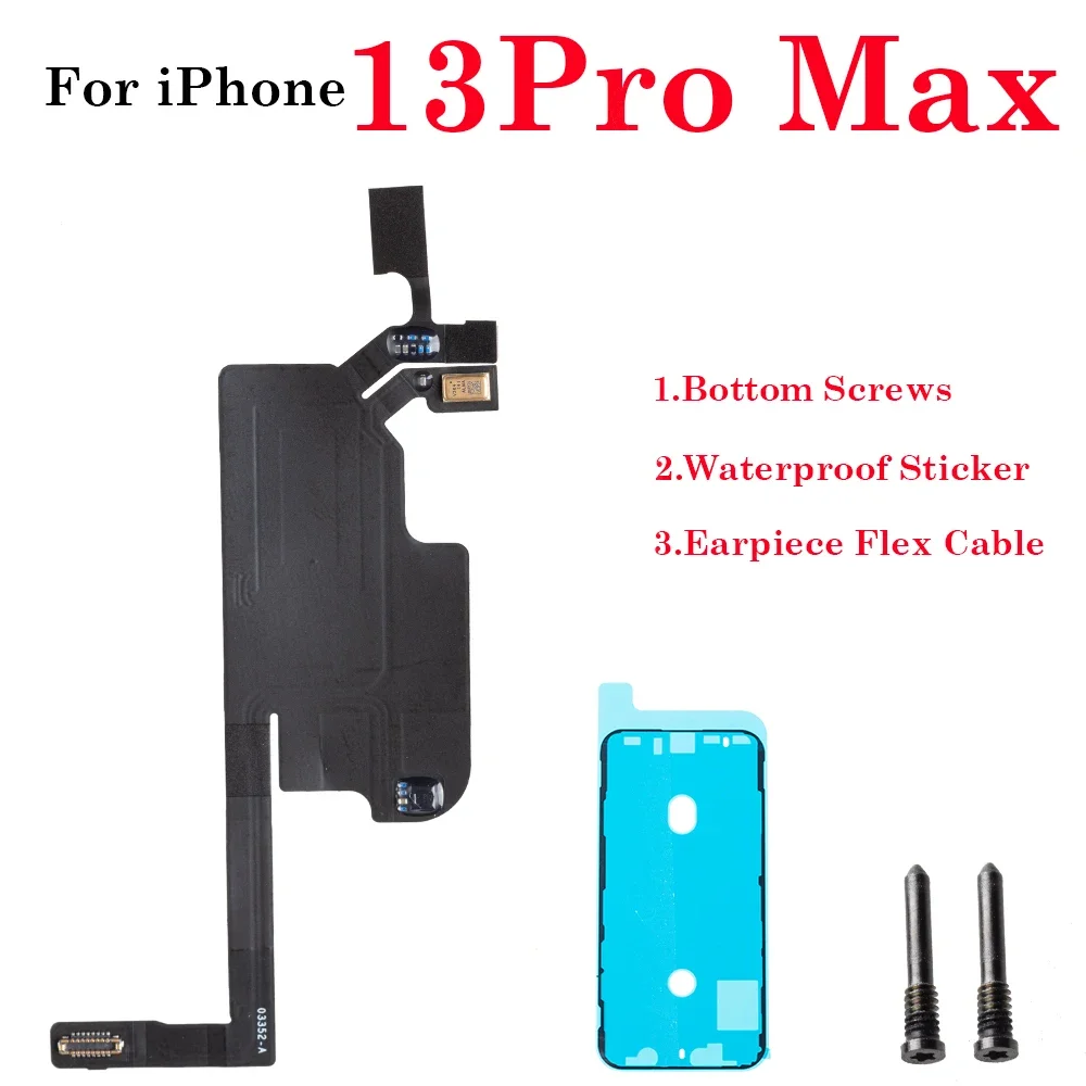 1set Front Top Ear Earpiece Proximity Light Sensor Flex Cable + Waterproof Sticker + Bottom Screws For iPhone 13 mini Pro Max