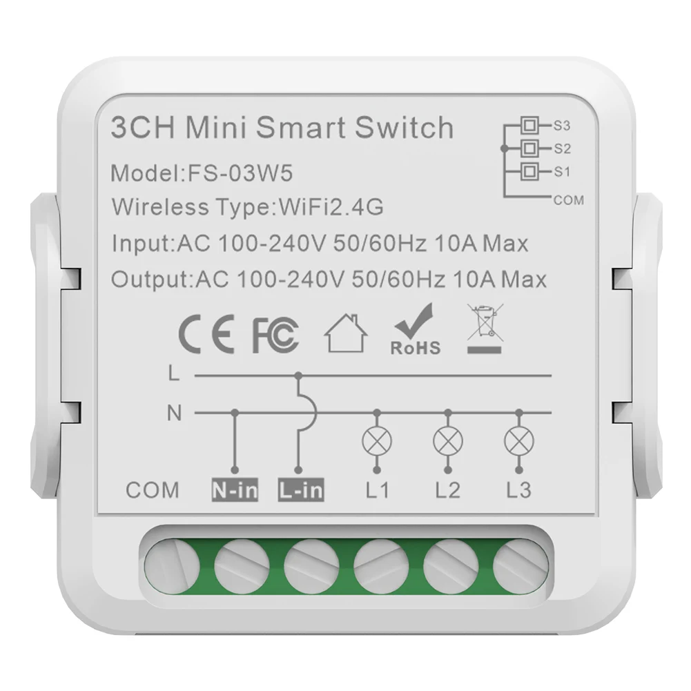 

16A WiFi Zig-bee Mini DIY Breaker Mini Smart Light Switch Module Relay 1/2/3/4 Gang 2-way Control Home Accessories