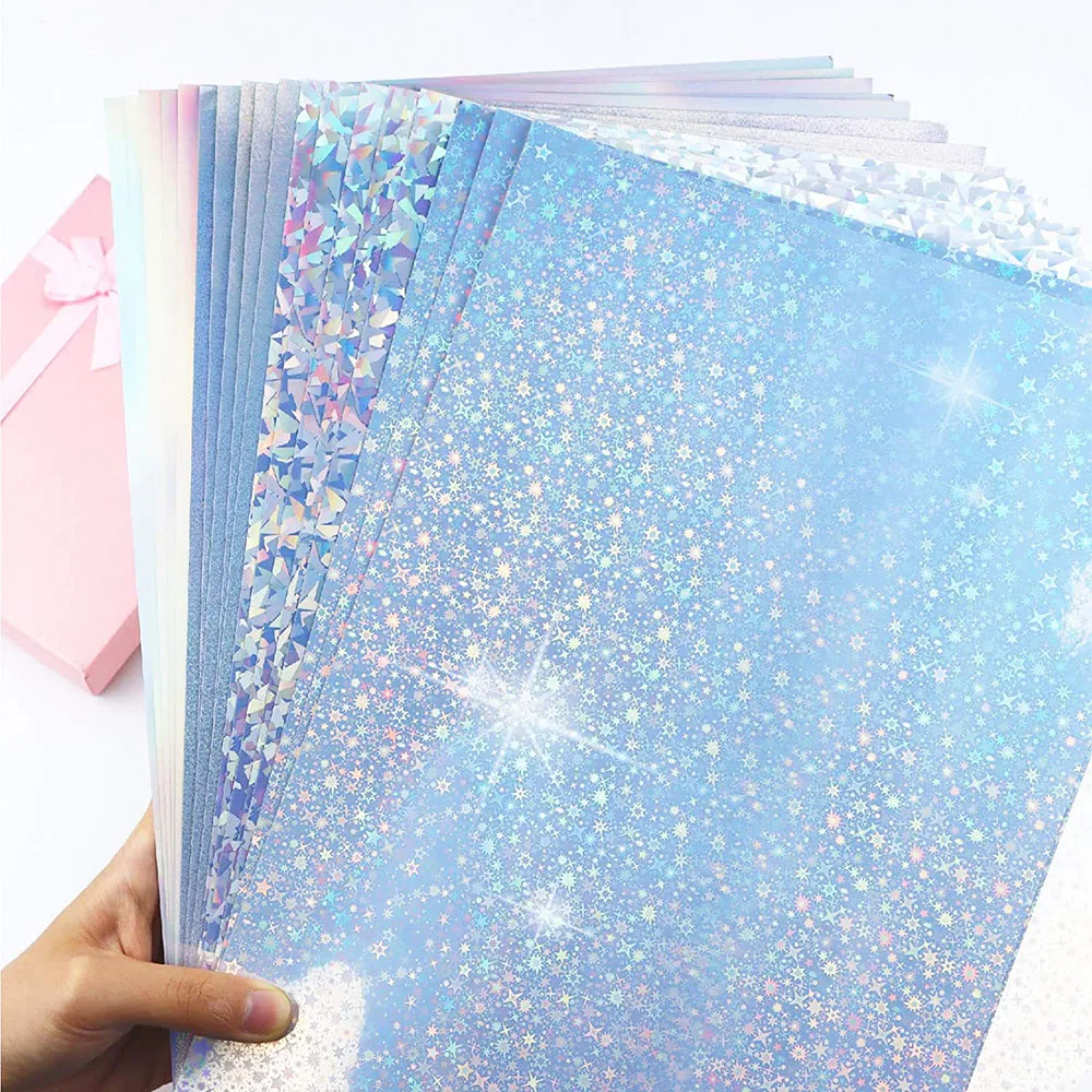 

Блестящие самоклеящиеся наклейки, голографические прозрачные ламинационные 10 листов, пленки, радужные легкие вырезки, разные стили, подарочные карты, декор