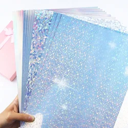 Glitter Self Adhesive Stickers Holographic Transparent Lamination 10 Sheets Films Rainbow Easy Cut Mulit Styles Gift Cards Decor
