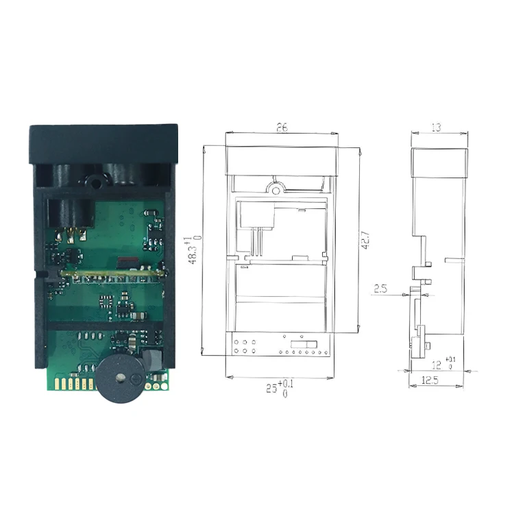Analog Output Laser Distance Sensor Class 1 UART Laser Distance Sensor 300mm DA93A High-Precision Laser Range Sensor With 4-20ma