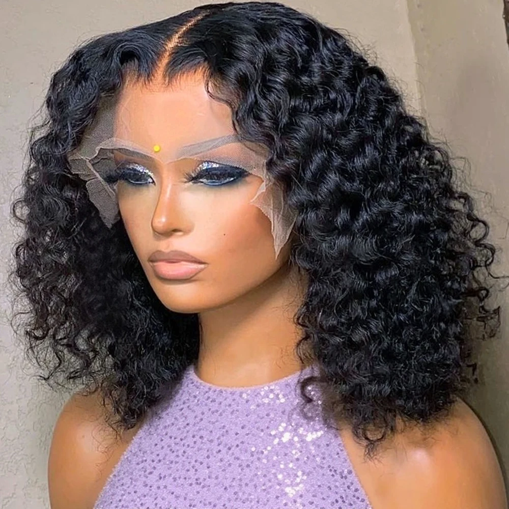 

Короткие бирманские вьющиеся парики Боб Джерри Необработанные вьетнамские глубокие волнистые бесклеевые человеческие волосы Парики 13x6 HD Кружевные фронтальные парики Плотность 250