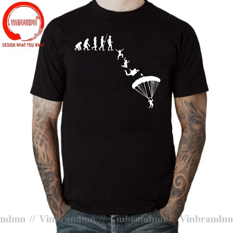 Skydiver Skydiving Skydive Evolution T Shirt Men Sky Diving Diver Dive T-shirt Funny Paragliding Shirt Parachute Lover Tee Shirt