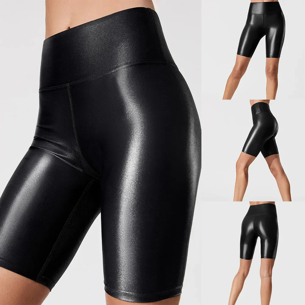 Hot Sale Shorts Women Bottoms Clubwear Tights Wet Look Biker Yoga Bodybuilding Cycling Hiking Hot Pants Leisure