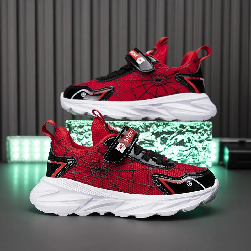 

New Spring Mesh Breathable Childrens Sports Shoes Elastic Shock-absorbing Lightweight Running Shoes Stable Trendy Casual Shoes