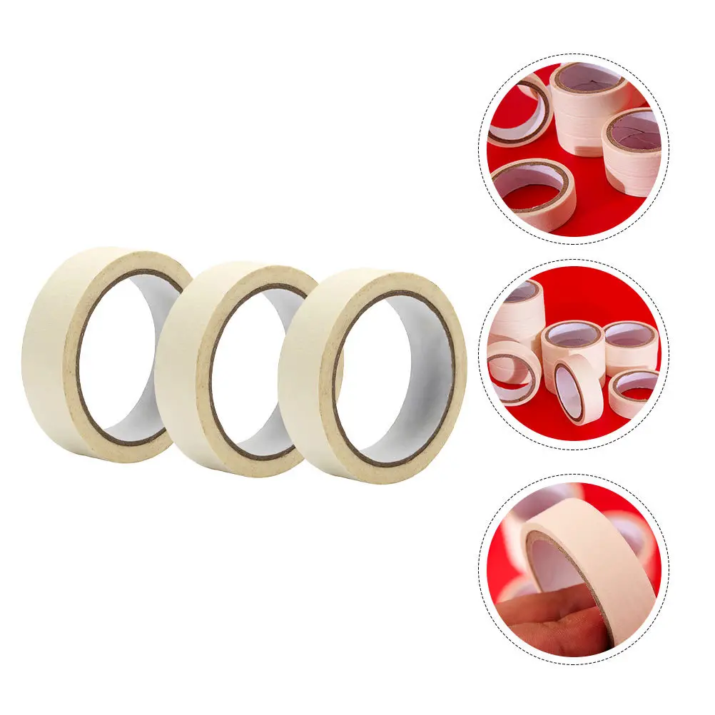 3 لفات من شريط لاصق ورقي ملون منفصل، حجم طويل محمول لاصق حماية اللوحة الاحترافي