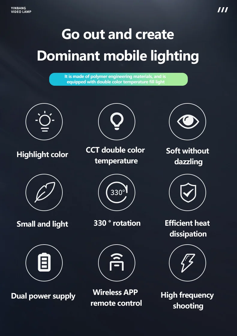 SHiTAK S100 LED ضوء الفيديو 3200-6500k استوديو صور مصباح الترا ضوء التصوير ضوء 60 واط ضوء الكاميرا ل Tiktok يوتيوب