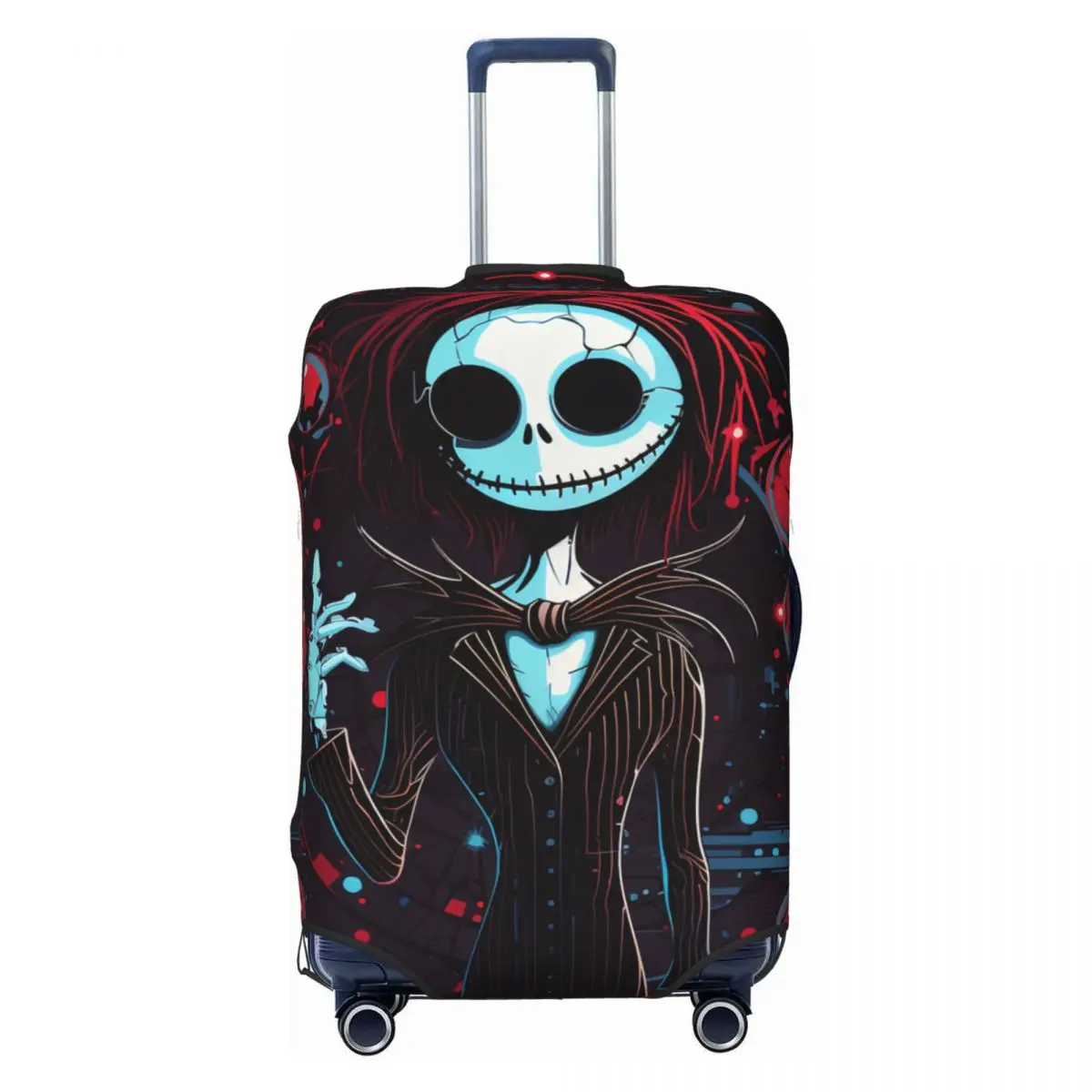 

Custom The Nightmare Before Christmas Jack Skellington Luggage Cover Protector Funny Travel Suitcase Covers for 18-32 Inch