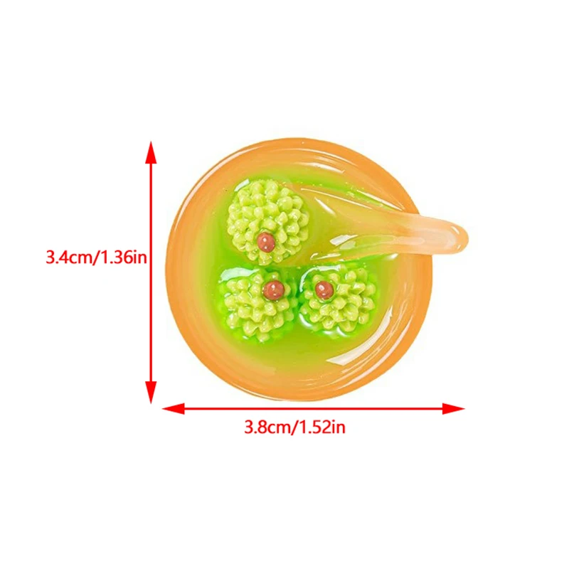 Luminous Three-dimensional Fruit Rice Dumpling Bowl Resin Accessories Cream Gel Diy Pendant Hairpin Micro Landscape