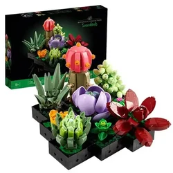 Plante succulente pour enfants et adultes, décor de bonsaï, ensemble de nuits de construction, cadeaux pour filles, compatible 771, 10309 pièces